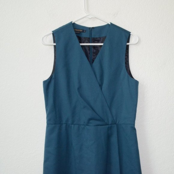 Pendleton 100% Virgin Wool Dress Faux Wrap Style Sleeveless Size 8 - Picture 3 of 12